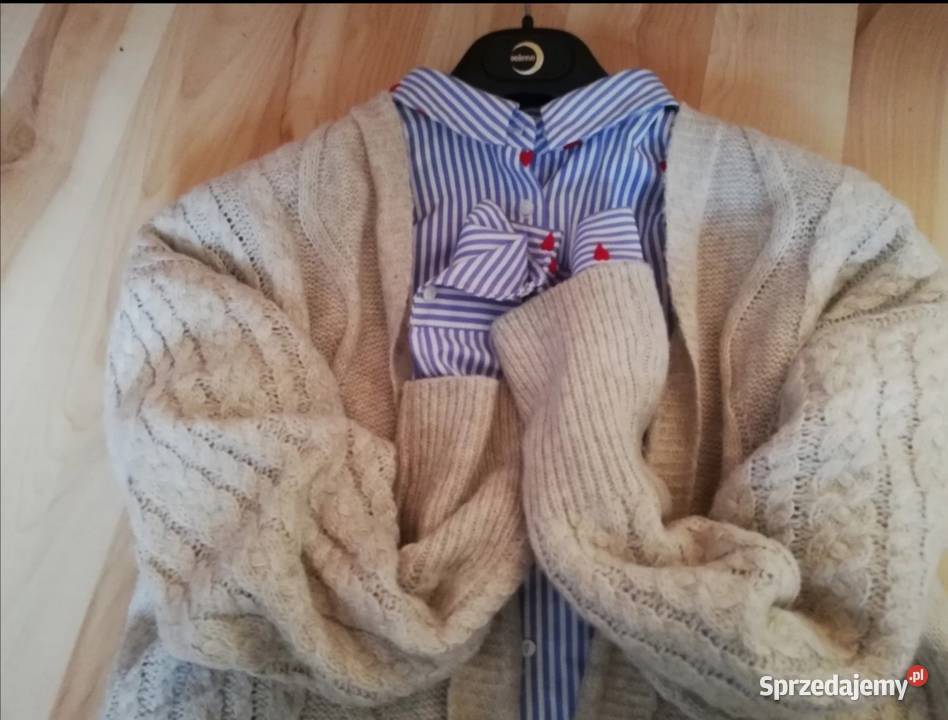 Sweter kardigan dłuższy zara r 42 bezowy Katowice