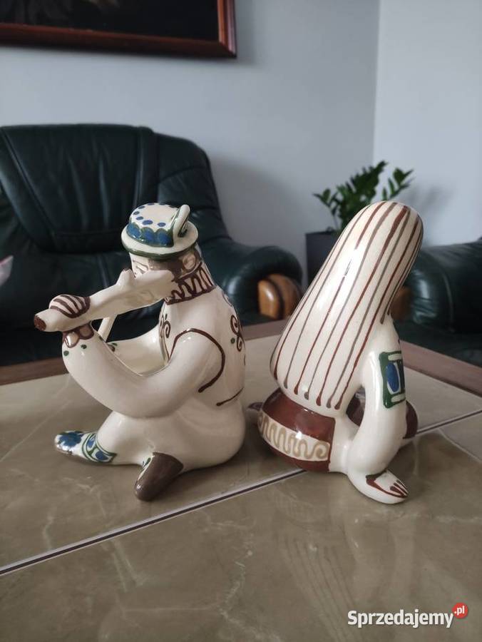 Figurki Hucułów Majolika Lwowska ręcznie Janów
