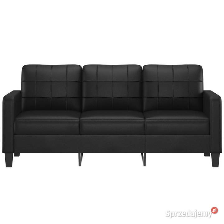 3osobowa sofa czarna 180 obita sztuczną skórą mazowieckie Warszawa