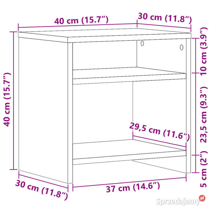 Szafka nocna stare drewno 40x30x40 materiał Warszawa