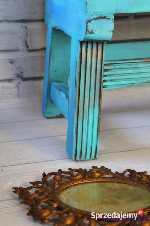 Turkusowa komoda boho oryginalna 66.5cm dolnośląskie Jelcz-Laskowice