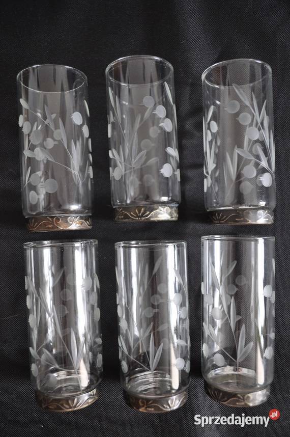 kryształowe literatki z platerowanym spodem Warszawa