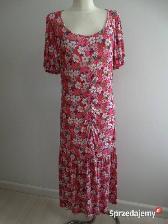 Sukienka Długa Drobne Kwiaty Marszczona Rozmiar 38(M) podlaskie Łomża sprzedam