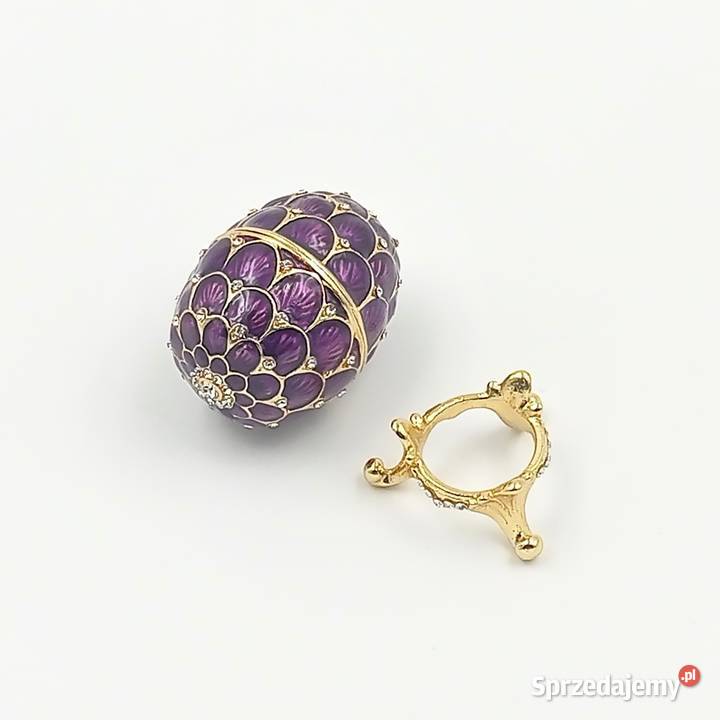 Jajko jajo faberge pojemniki szkatułka fiolet