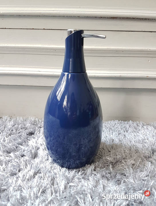 Ceramiczny dozownik do mydła duży 640 ml granat odcienie błękitu Łódź sprzedam