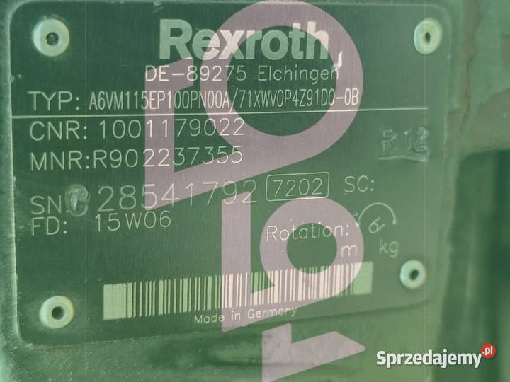 Silnik hydrauliczny R902237355 Rexroth Pozostałe Wilkowo sprzedam