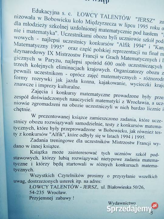 Konie i matematyka konkursy matematyczne sprzedam