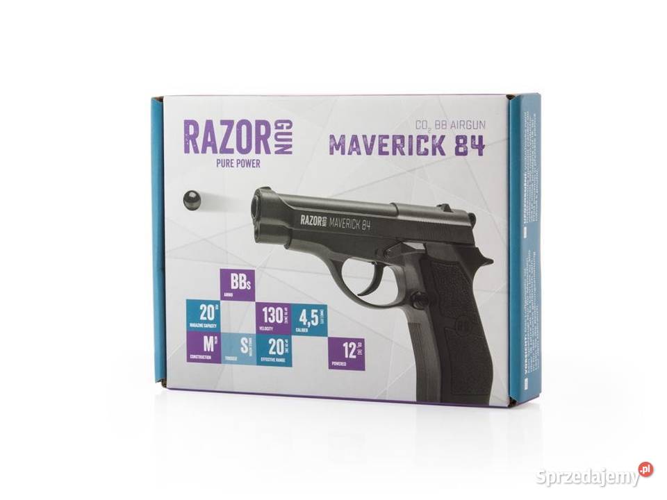 RazorGun Pistolet wiatrówka CO2 Maverick 84 45 Sporty strzeleckie i myślistwo śląskie