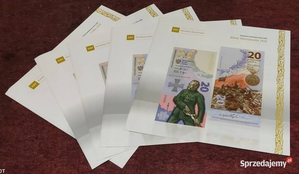 Folder Banknot 20 Bitwa Warszawska Piłsudski 19 Sosnowiec sprzedam