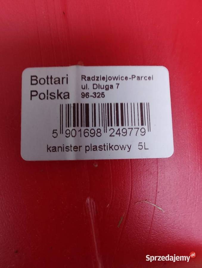 Kanister plastikowy 5 litrowy z lejkiem warmińsko-mazurskie Olecko