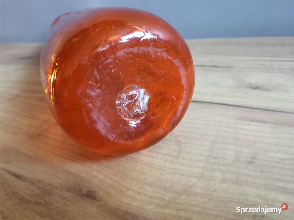 Stary duży ciężki pomarańczowy wazon HSG Katowice