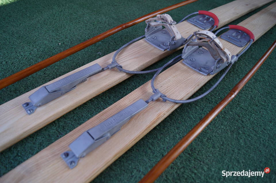 Stare narty jesionowe 165 z kijkami Pruchnik sprzedam