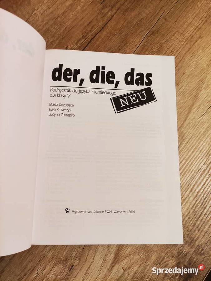 Der Die Das Neu podręcznik j niemiecki kl V nowy niemiecki sprzedam