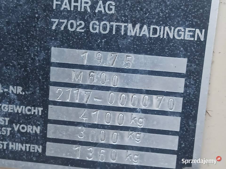 Kombajn fahr M600 z Niemiec sprzedam