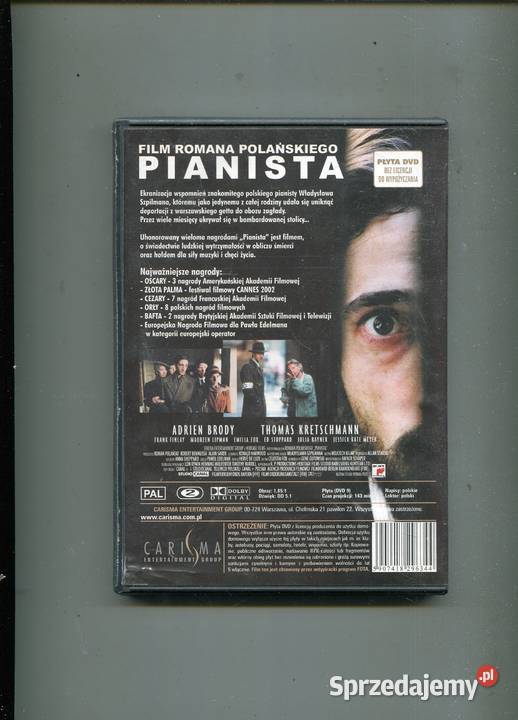 Pianista film Romana Polańskiego Film DVD Szczecin