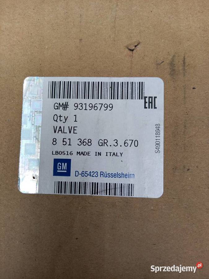 85136893196799 Zawór EGR Opel AstraFiat małopolskie Kraków