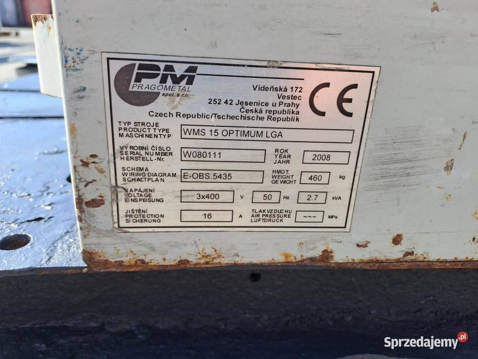 Owijarka do palet PM PRAGOMETAL WMS 15 Stary Sącz