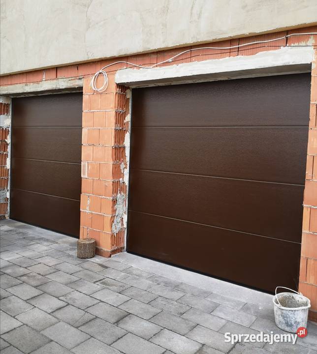 Brama garażowa 2500x2250 Brąz biała Ogrodzenia i bramy Krynica-Zdrój