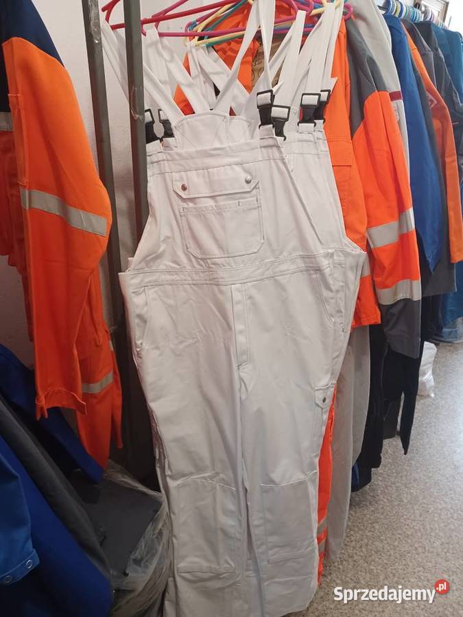 Ogrodniczki białe budowlane Rozmiar XL Wrocław