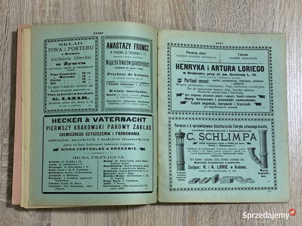 Kalendarz Krakowski Józefa Czecha na 1894 Antykwariat Bochnia