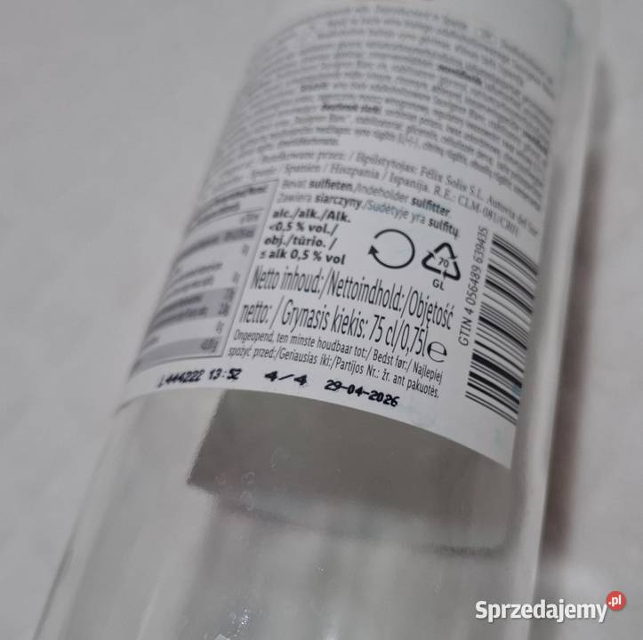 Szklana butelka 075L 75x30 Kreatywne szkło Czeladź