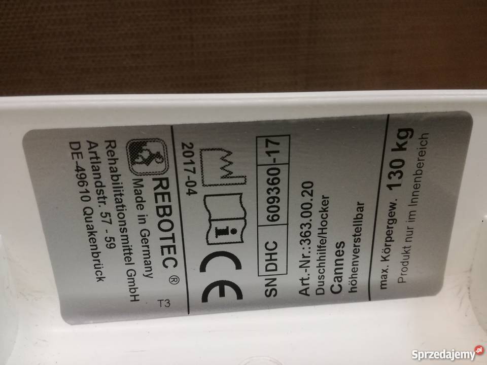 Krzesło pod prysznic Pozostałe Stargard