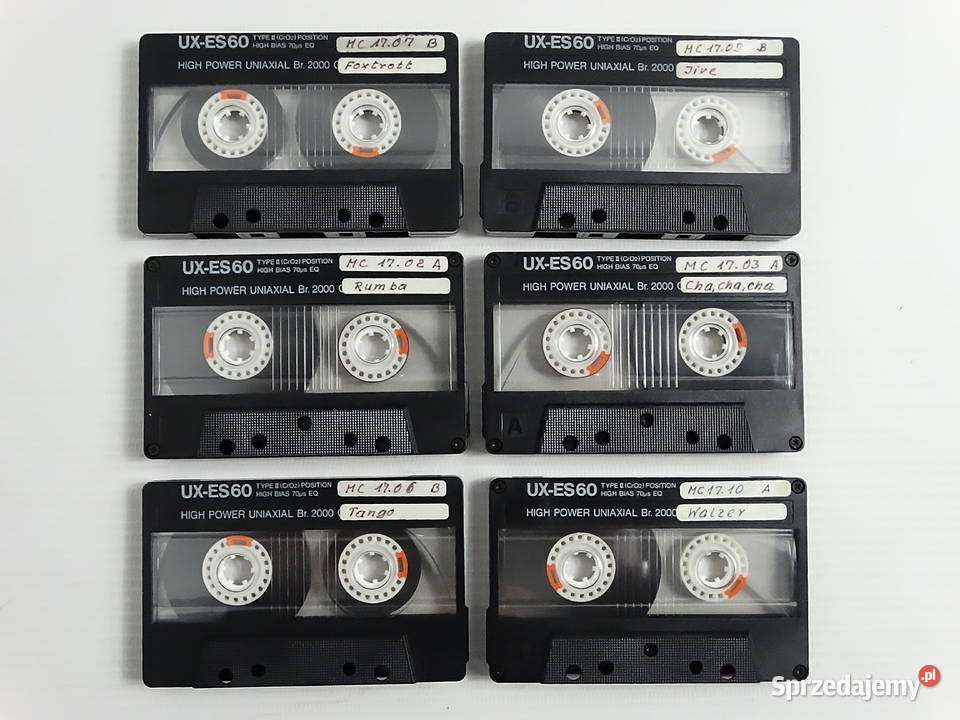 Zestaw 6 kaset SONY UXES 60 Chrome Type II Retro
