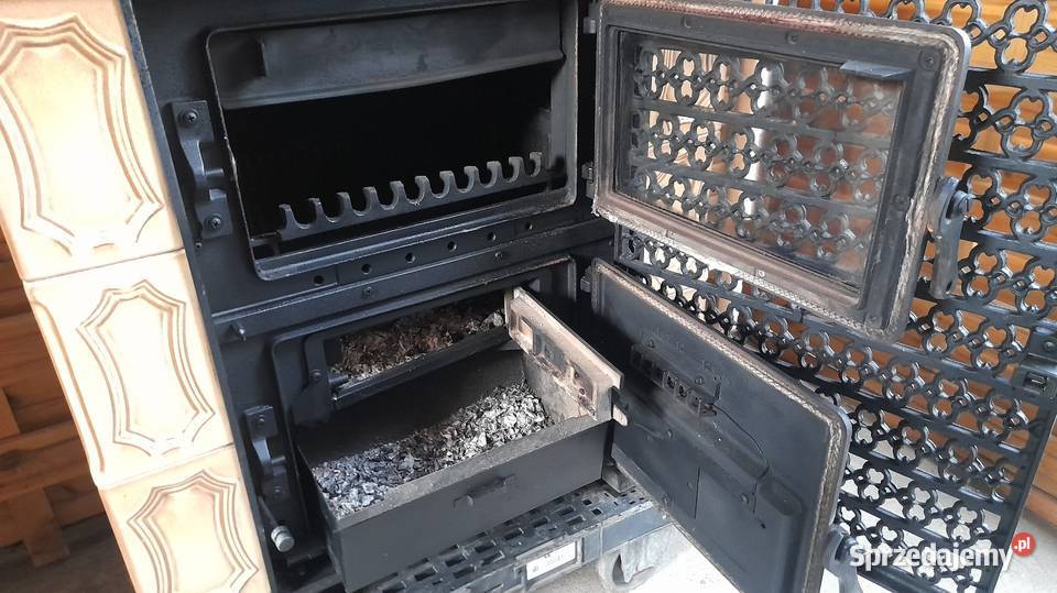 Piec kominek kaflowo żeliwny szamot Niemiecki Garby