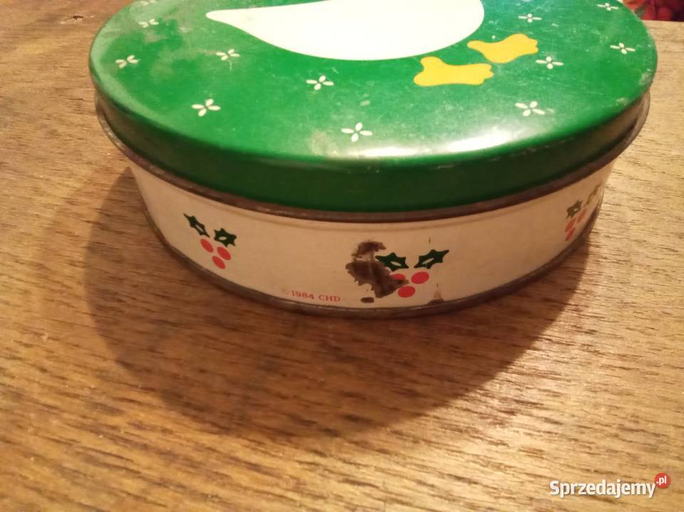 Pudełko świąteczne ciastkach Vintage 1984