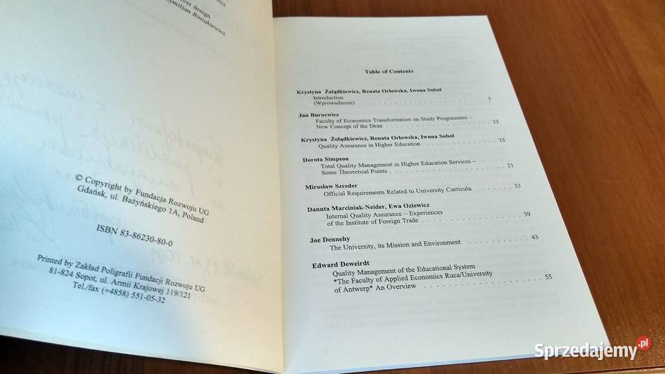 Quality assurance in higher education ed by Gdańsk sprzedam