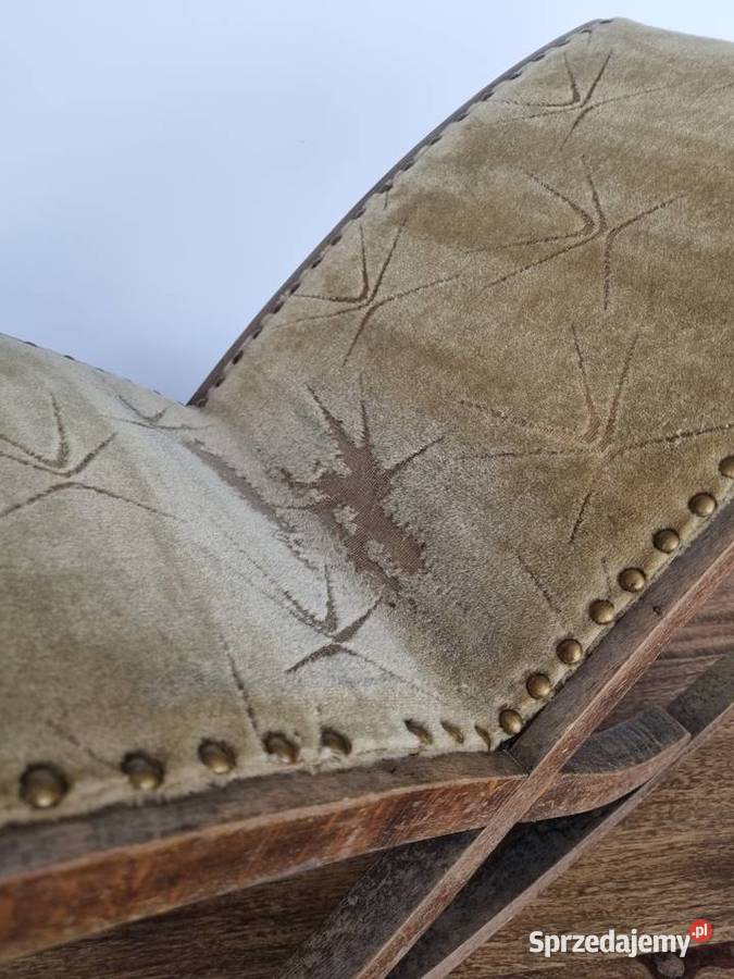 Podnóżek bujany okres międzywojenny lite drewno