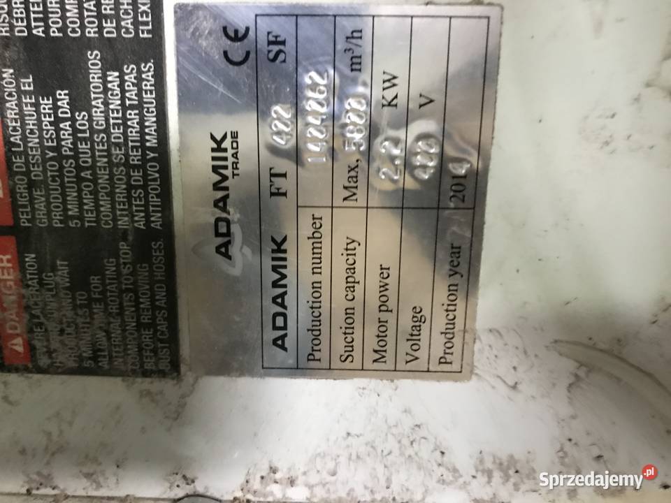 Odciąg do maszyny ADAMIK model FT 422 SF małopolskie Tarnów