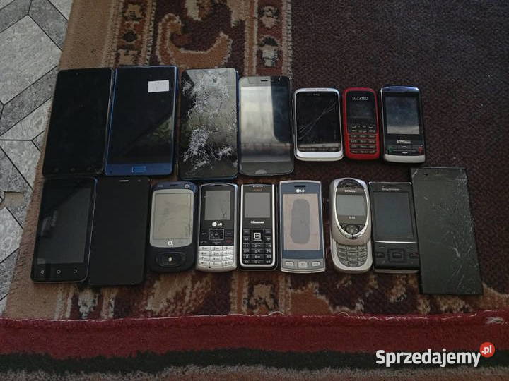 Pakiet Telefonów komórkowych uszkodzonena części Turobin sprzedam