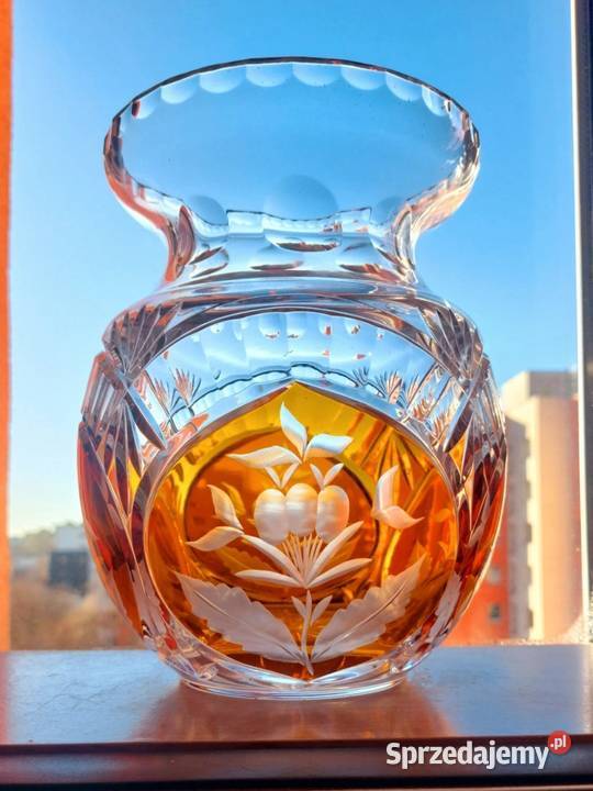 Piękny wazon kryształowy PRL Antyki, Sztuka, Kolekcje dolnośląskie sprzedam