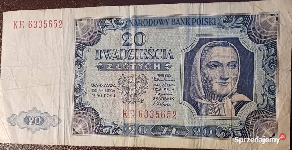 20 złotych1VII1948 rseria KE wielkopolskie