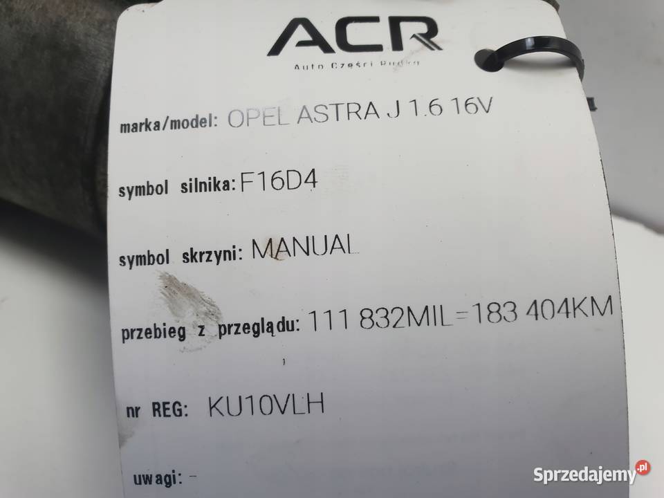 ROZRUSZNIK Opel Astra IV J 16 16V ROZRUSZNIK osobowe Chełm