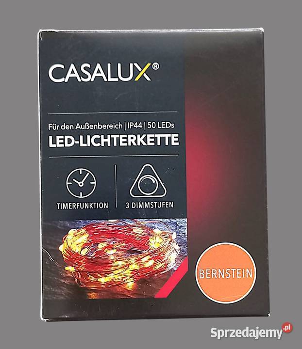 Lampki choinkowe świetlne LED cienki drucik z 50 żółty sprzedam