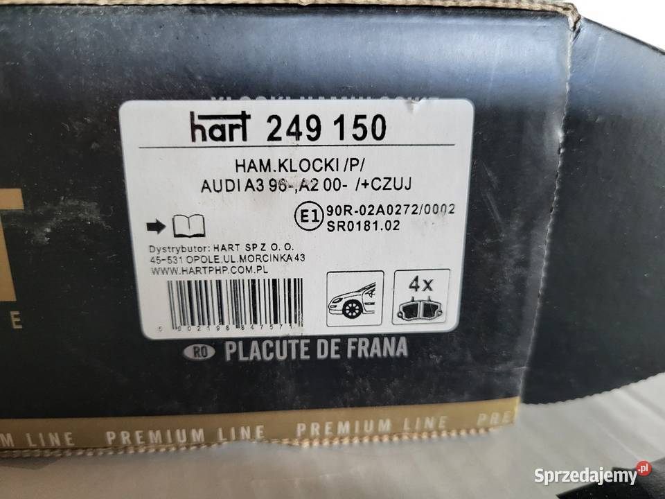 Klocki hamulcowe przód audi a3 a2 vw golf 4 hart Pułtusk sprzedam