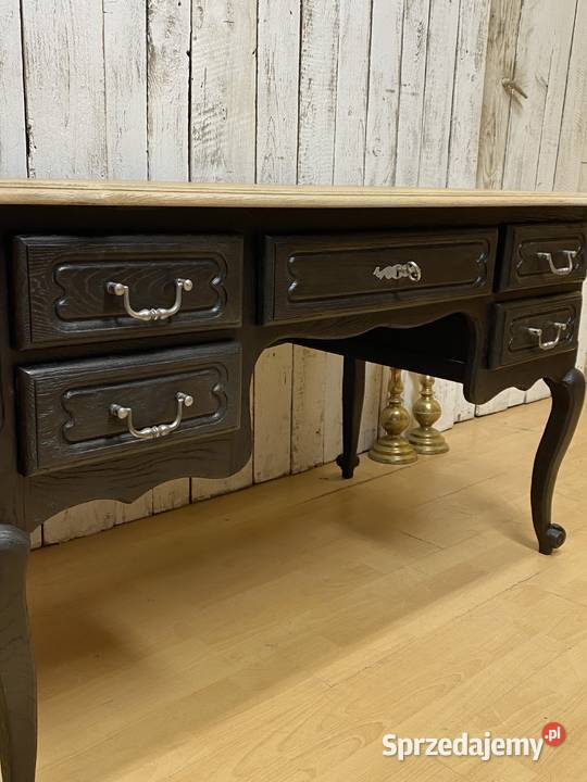 Biurko dębowe odnowione Francja II pół XX wieku Poznań