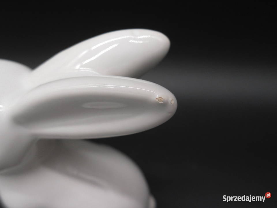 Ceramiczna Figurka Zająca Królika Biała Raszków