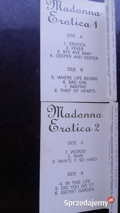Zestaw kaset magnetofonowy Madonna Erotica Muzyka Siemiatycze