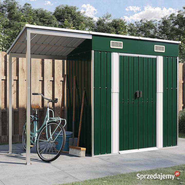 Szopa z wiatą zielona 277x107x181 stal364524 Warszawa