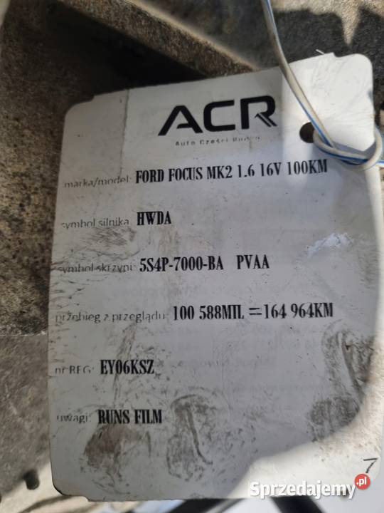 SKRZYNIA BIEGÓW PVAA Ford Focus II MK2 C C 16 Chełm