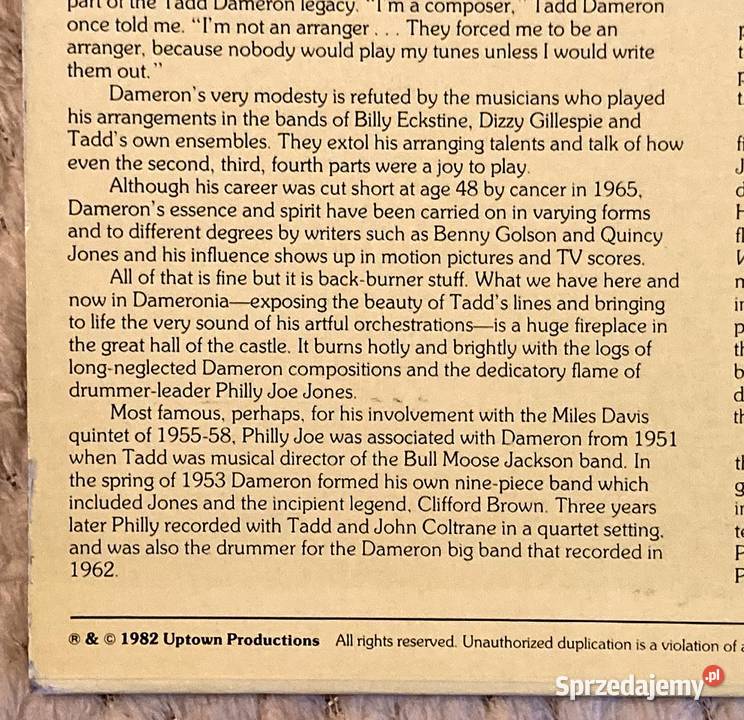 Philly Joe Jones Dameronia To Tadd With Love płyta winylowa Szczecin