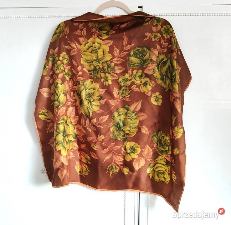 Apaszka vintage chusta chustka retro brązowa Pozostałe Szczecin
