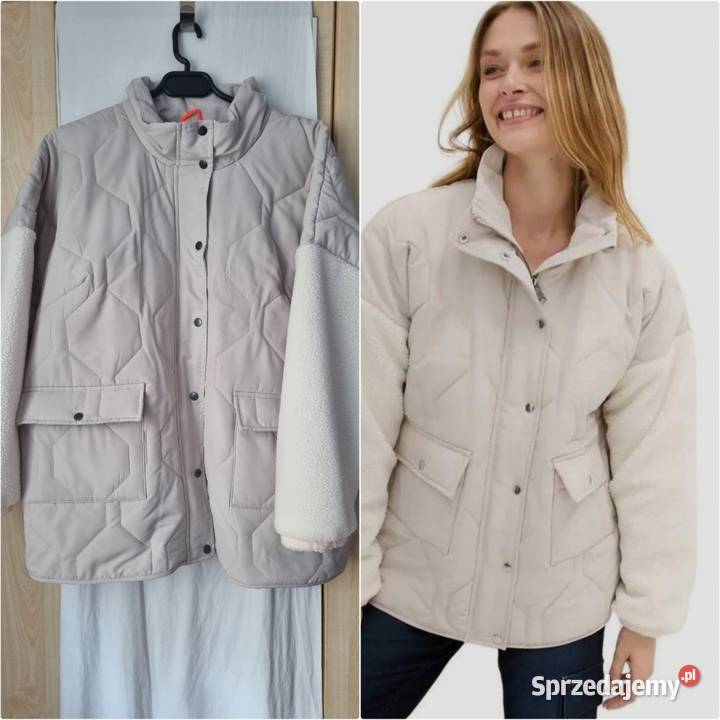 Kurtka pikowana ocieplana szara Zimowa  Ruciane-Nida