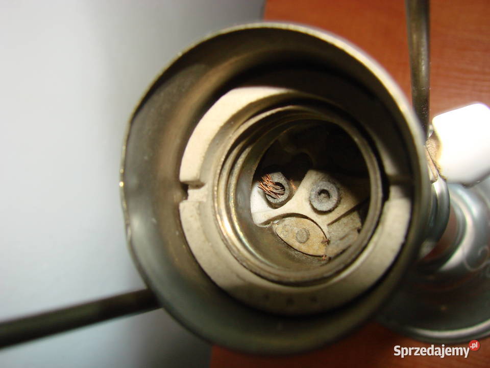 stara cynowa lampa elektryczna sygnowana Pruszcz Gdański sprzedam