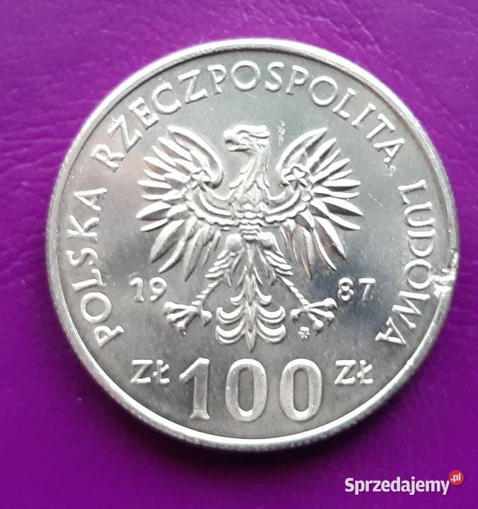 Moneta PRL 100 ZŁOTYCH 1987 KAZIMIERZ III WIELKI