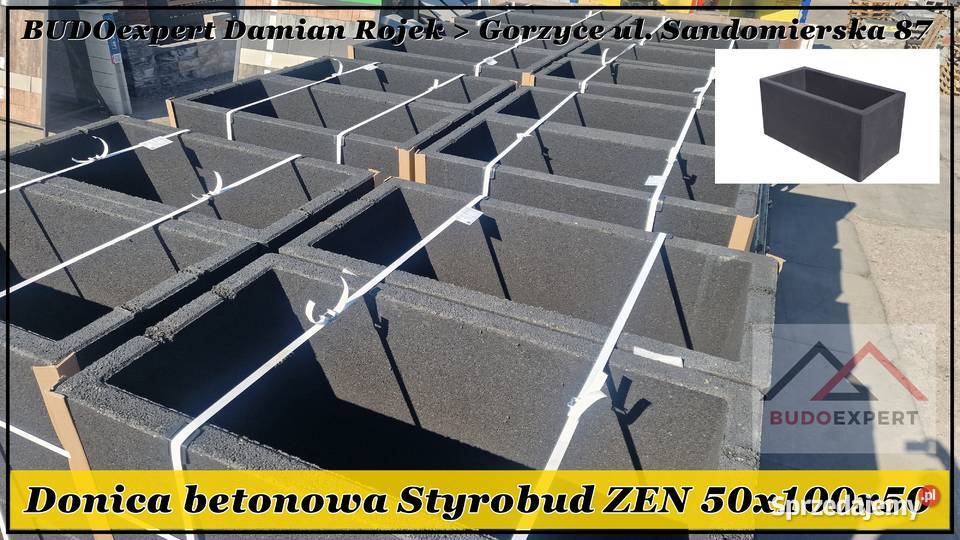 Nowoczesna betonowa DONICA ogrodowa Styrobud ZEN Donice podkarpackie Gorzyce