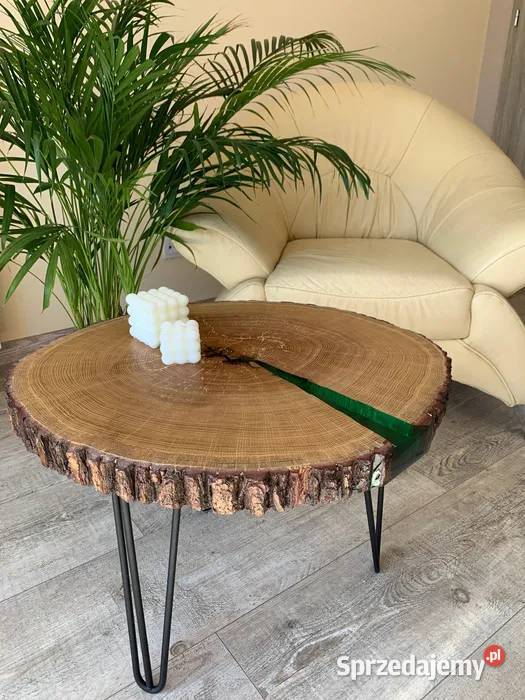 Stolik kawowy z żywica epoksydową dąb Wrocław